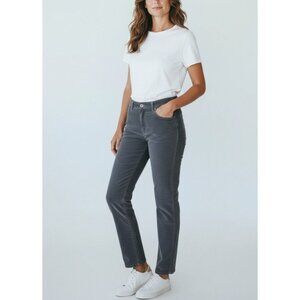 Gloria Vanderbilt Size 6 Gray Corduroy Straight-Leg Pants For Women